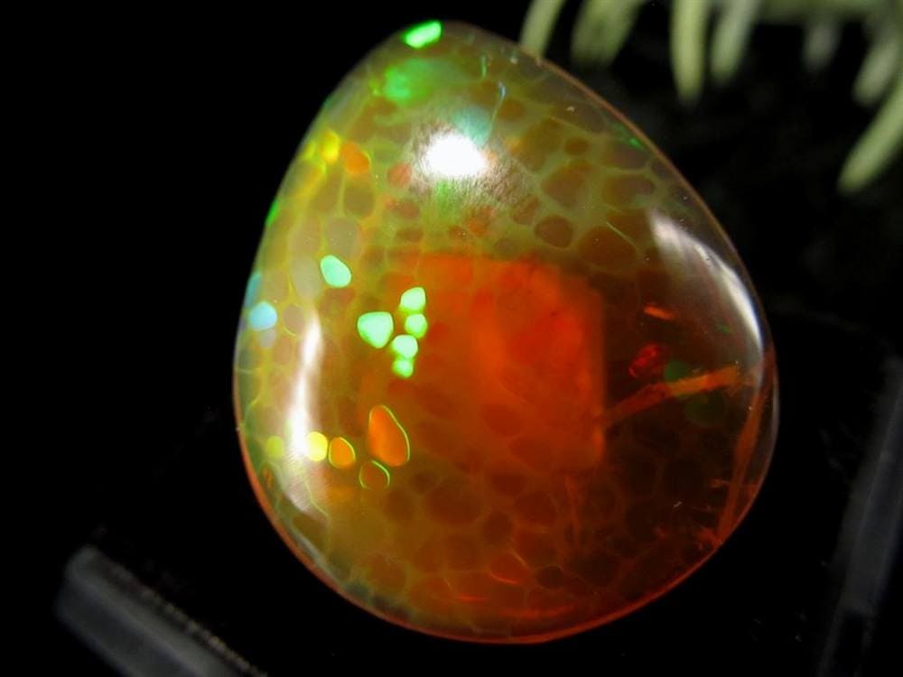 オパール 蛋白石 カボション ハーレクイン 遊色