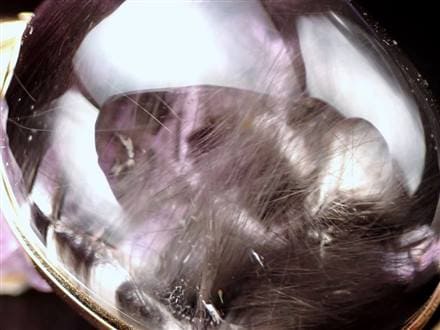 プラチナルチルクォーツ ペンダントトップ 18KG 18金ゴールド ブルッカイト