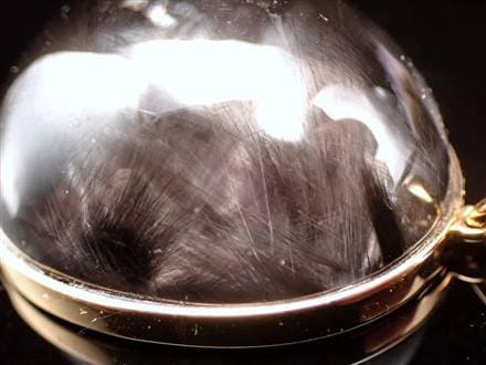 プラチナルチルクォーツ ペンダントトップ 18KG 18金ゴールド ブルッカイト