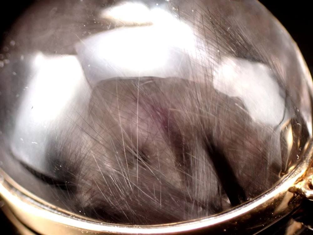 プラチナルチルクォーツ ペンダントトップ 18KG 18金ゴールド ブルッカイト