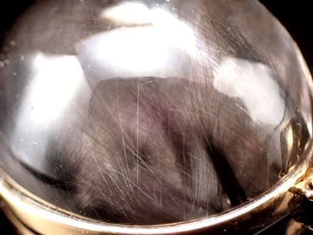 プラチナルチルクォーツ ペンダントトップ 18KG 18金ゴールド ブルッカイト