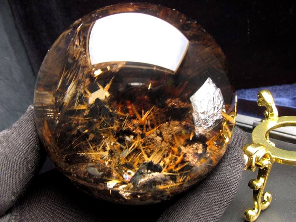 ゴールドルチルクォーツ ルチレイテッドクォーツ スモーキークオーツ スフィア 丸玉