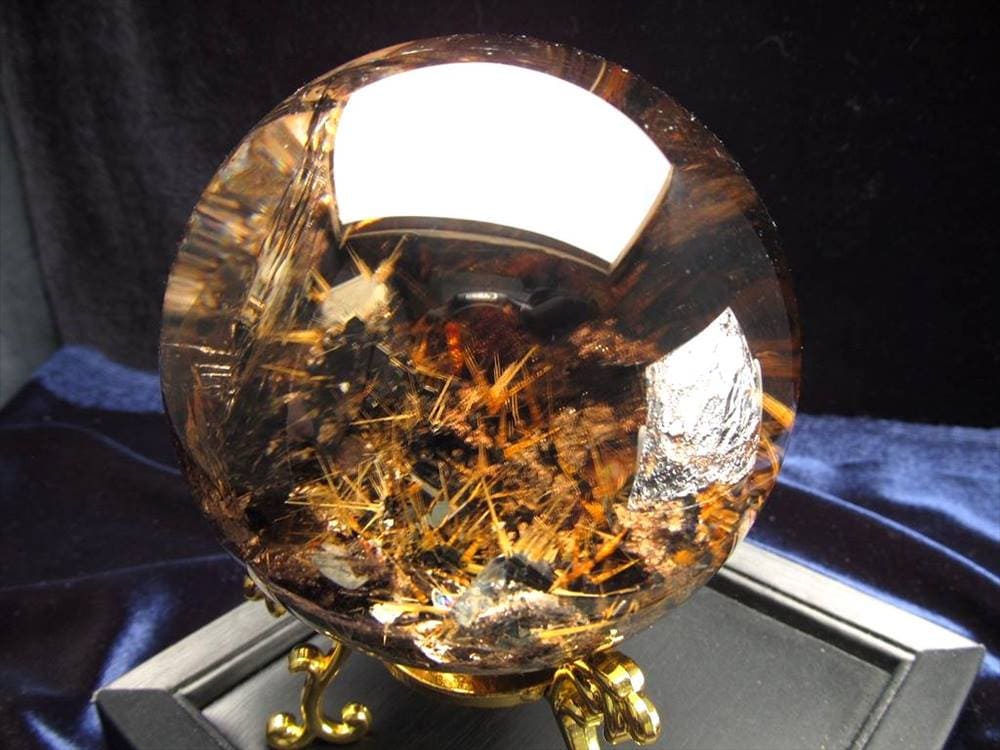 ゴールドルチルクォーツ ルチレイテッドクォーツ スモーキークオーツ スフィア 丸玉