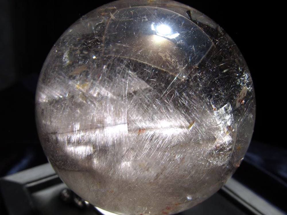 プラチナルチルクォーツ ルチレイテッドクォーツ ブルッカイト スフィア 丸玉