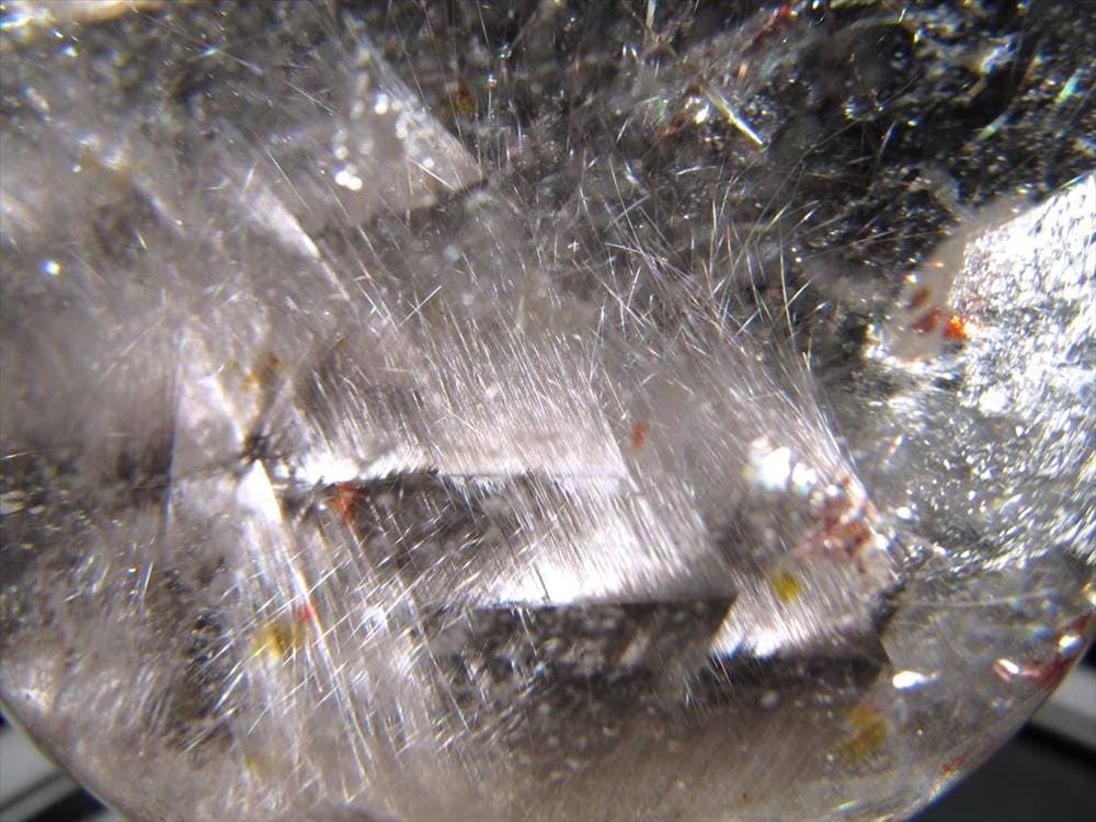 プラチナルチルクォーツ ルチレイテッドクォーツ ブルッカイト スフィア 丸玉