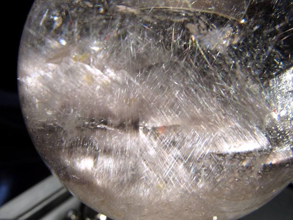 プラチナルチルクォーツ ルチレイテッドクォーツ ブルッカイト スフィア 丸玉