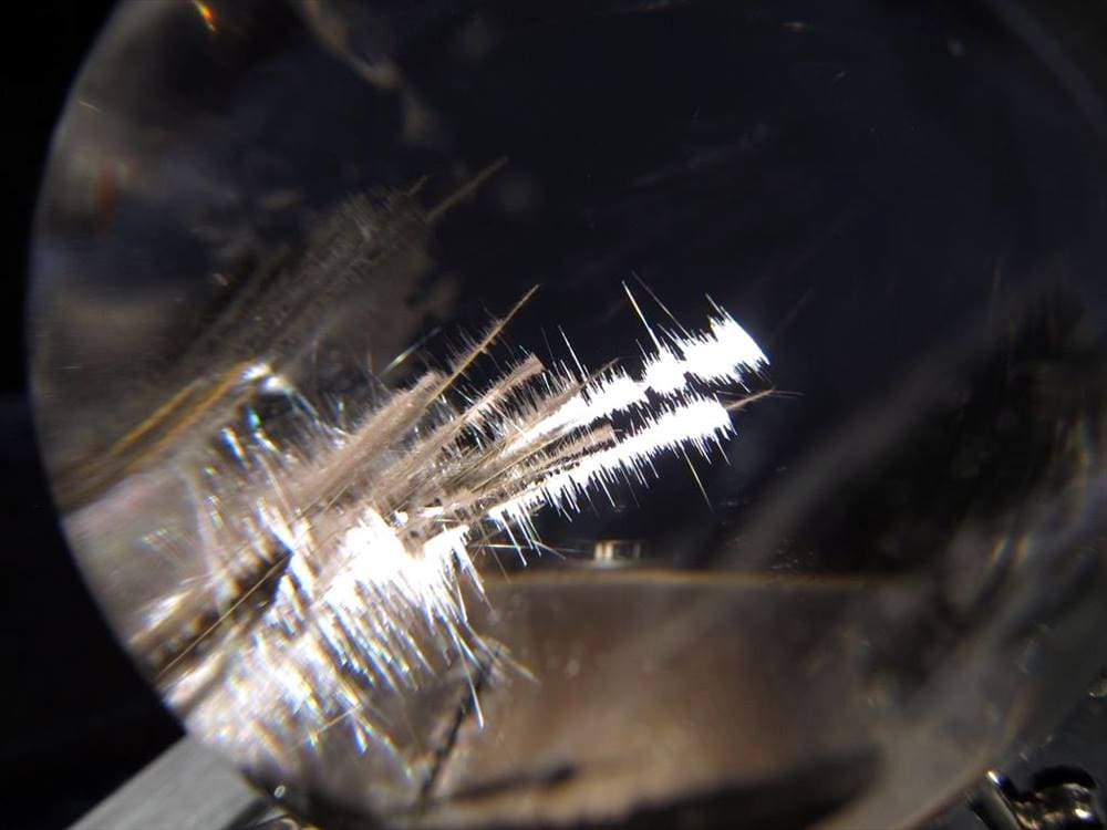 プラチナルチルクォーツ ルチレイテッドクォーツ ブルッカイト スフィア 丸玉