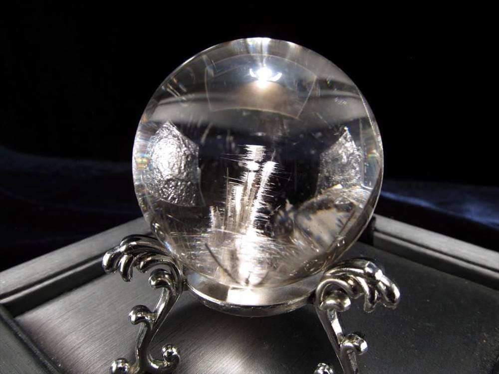 プラチナルチルクォーツ ルチレイテッドクォーツ ブルッカイト スフィア 丸玉