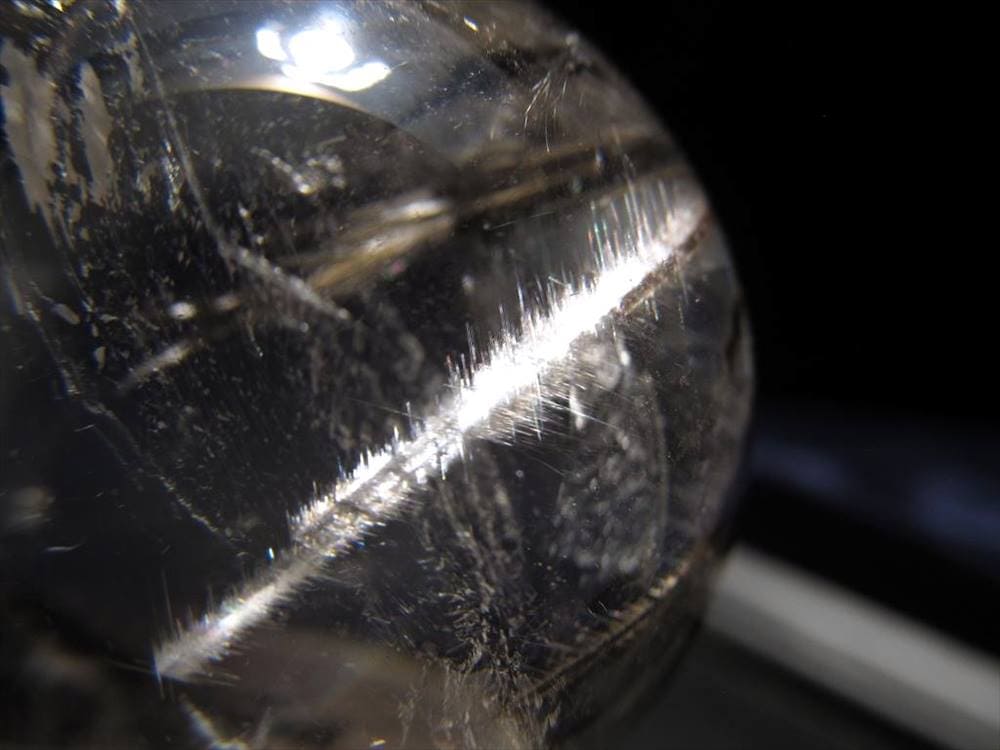 プラチナルチルクォーツ ルチレイテッドクォーツ ブルッカイト スフィア 丸玉