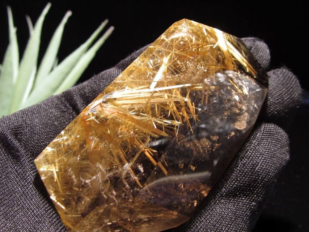 ルチル ゴールド 金針 置物 原石 金運