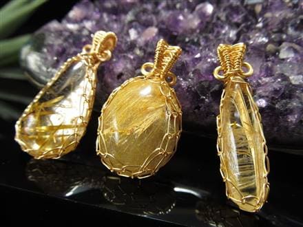 ゴールドルチルクォーツ ペンダントトップ アクセサリー 天然石 パワーストーン