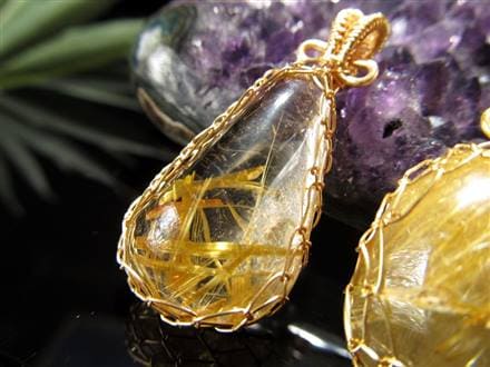 ゴールドルチルクォーツ ペンダントトップ アクセサリー 天然石 パワーストーン