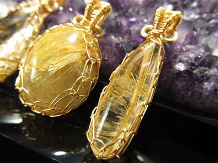 ゴールドルチルクォーツ ペンダントトップ アクセサリー 天然石 パワーストーン