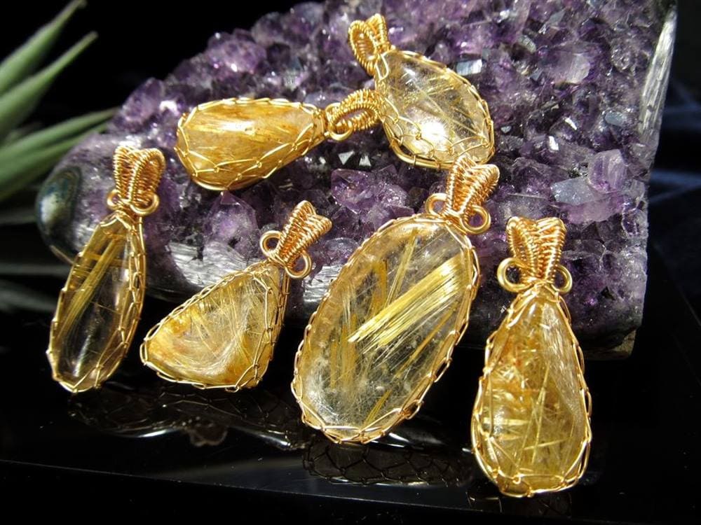 ゴールドルチルクォーツ ペンダントトップ アクセサリー 天然石 パワーストーン