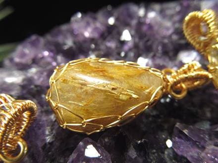 ゴールドルチルクォーツ ペンダントトップ アクセサリー 天然石 パワーストーン