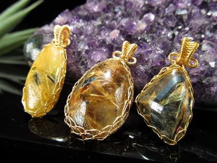 ゴールドルチルクォーツ ペンダントトップ アクセサリー 天然石 パワーストーン