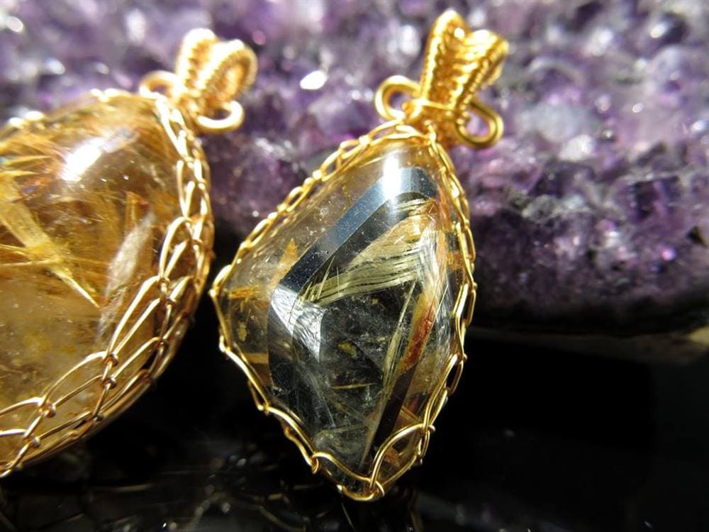 ゴールドルチルクォーツ ペンダントトップ アクセサリー 天然石 パワーストーン