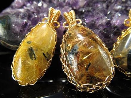 ゴールドルチルクォーツ ペンダントトップ アクセサリー 天然石 パワーストーン