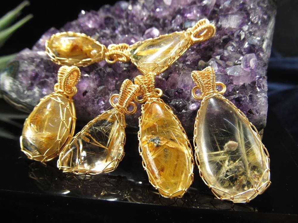 ゴールドルチルクォーツ ペンダントトップ アクセサリー 天然石 パワーストーン