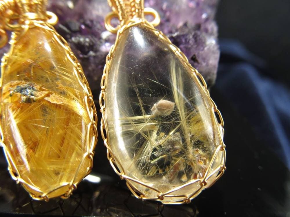 ゴールドルチルクォーツ ペンダントトップ アクセサリー 天然石 パワーストーン