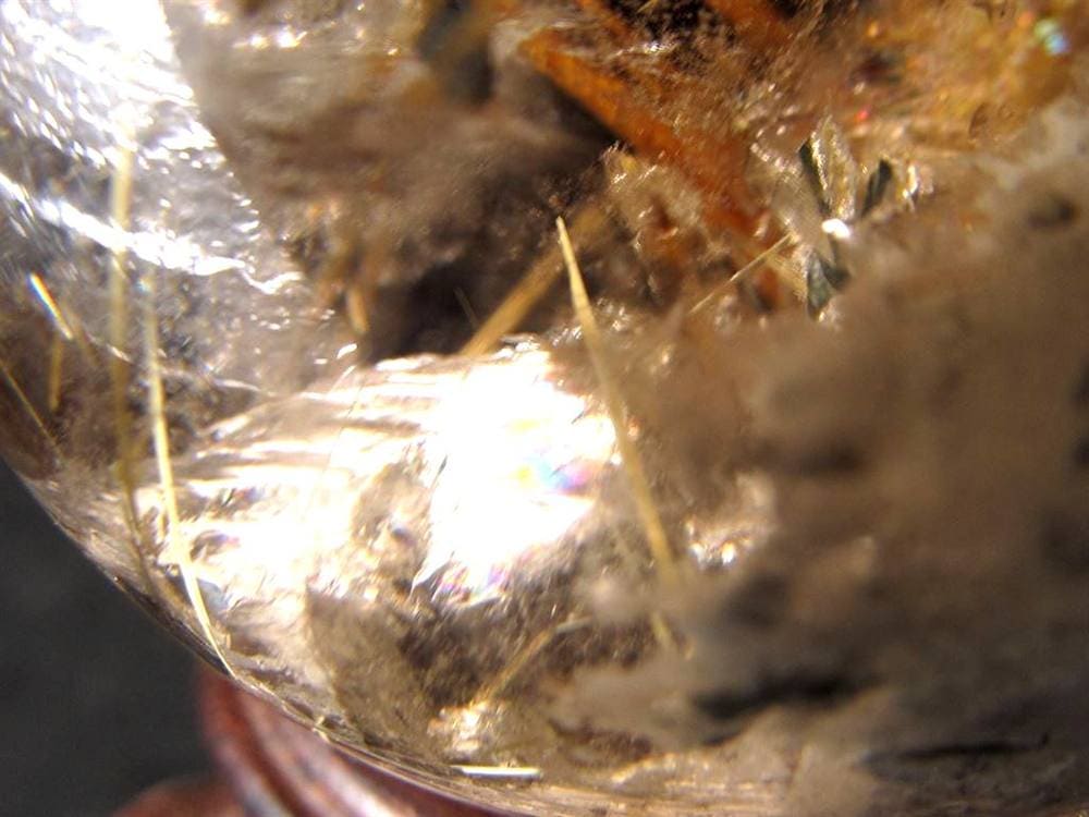 ゴールドルチルクォーツ 丸玉 スフィア 金針水晶 ルチル