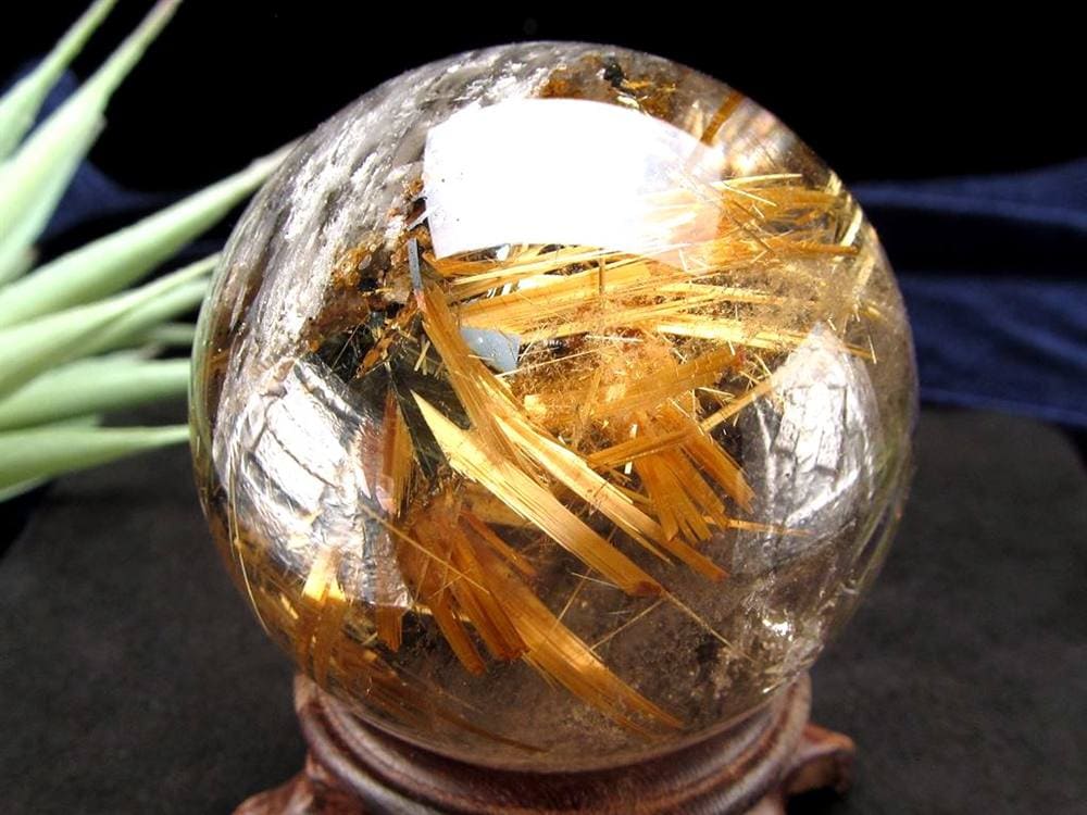 ゴールドルチルクォーツ 丸玉 スフィア 金針水晶 ルチル