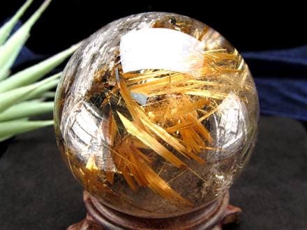 ゴールドルチルクォーツ 丸玉 スフィア 金針水晶 ルチル