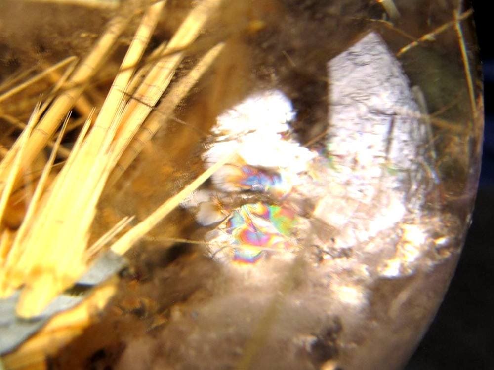 ゴールドルチルクォーツ 丸玉 スフィア 金針水晶 ルチル