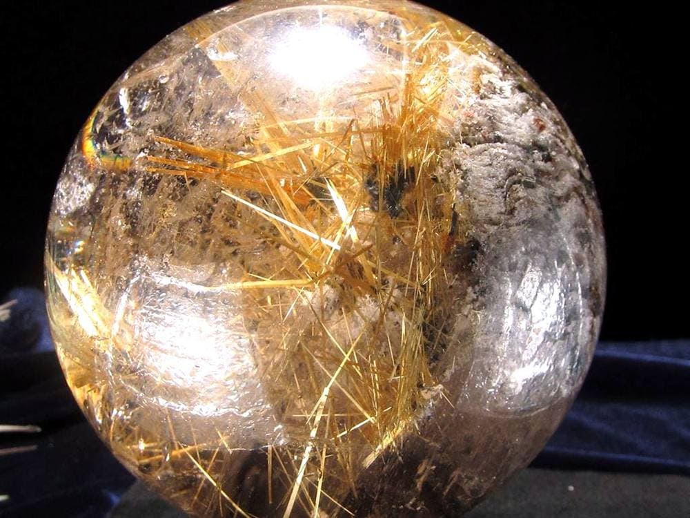 ゴールドルチルクォーツ 丸玉 スフィア 金針水晶 ルチル