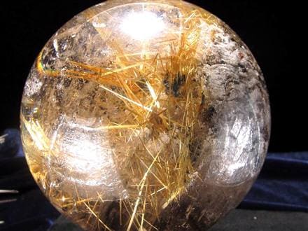 ゴールドルチルクォーツ 丸玉 スフィア 金針水晶 ルチル