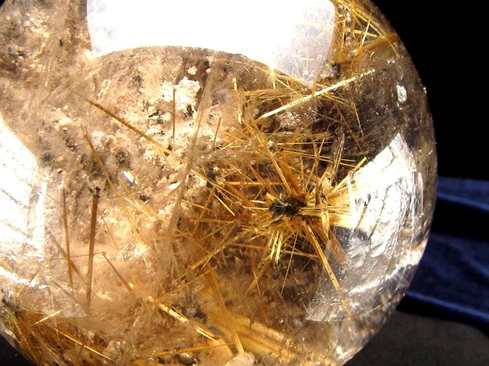 ゴールドルチルクォーツ 丸玉 スフィア 金針水晶 ルチル