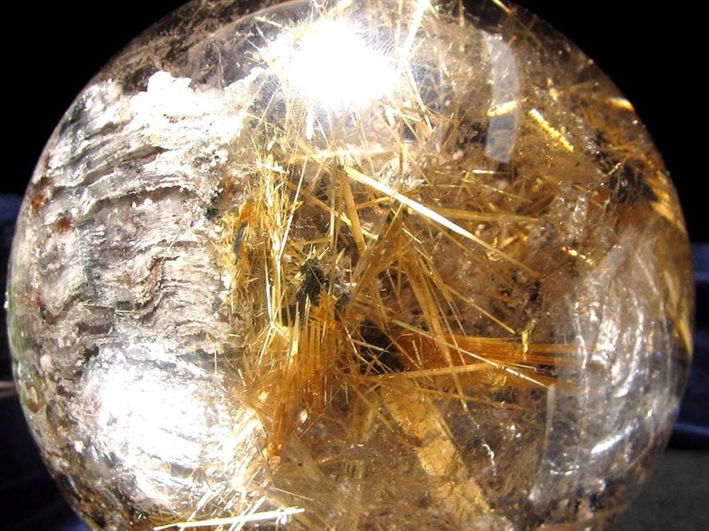 ゴールドルチルクォーツ 丸玉 スフィア 金針水晶 ルチル