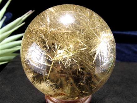 シルバールチルクォーツ 丸玉 スフィア 銀針水晶 ルチル