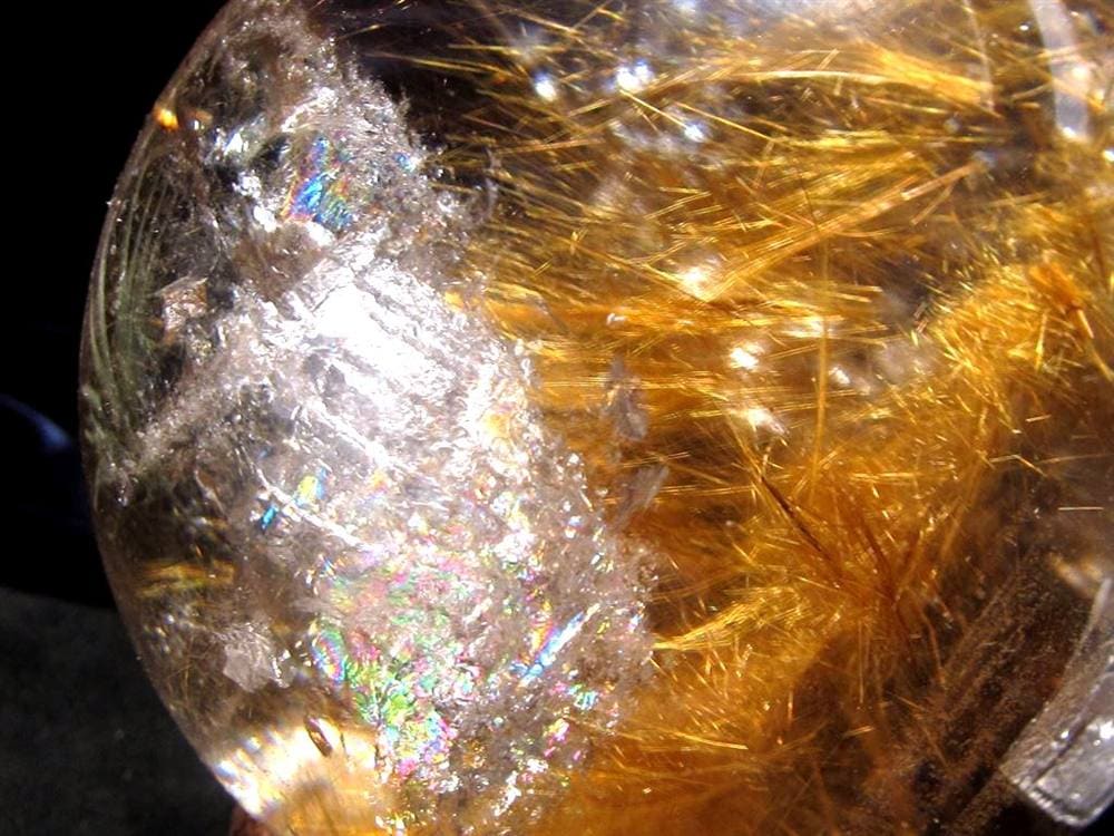 ゴールドルチルクォーツ 丸玉 スフィア 金針水晶 ルチル