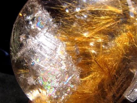 ゴールドルチルクォーツ 丸玉 スフィア 金針水晶 ルチル