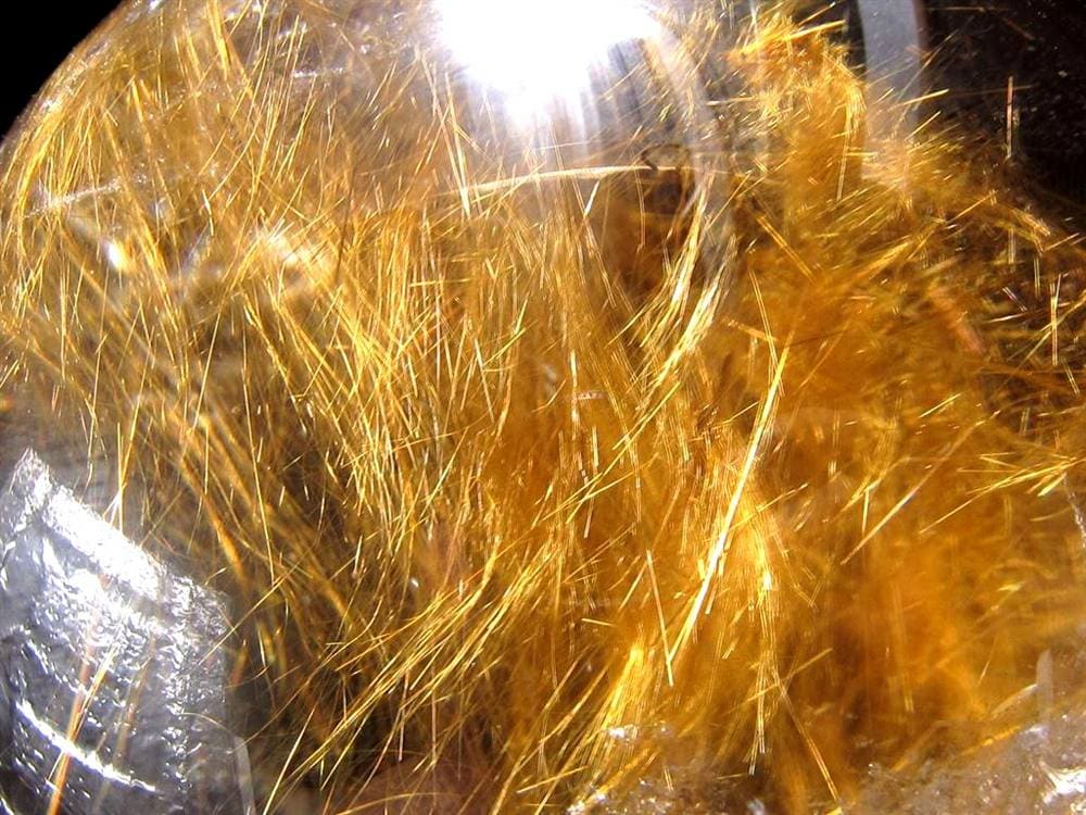 ゴールドルチルクォーツ 丸玉 スフィア 金針水晶 ルチル