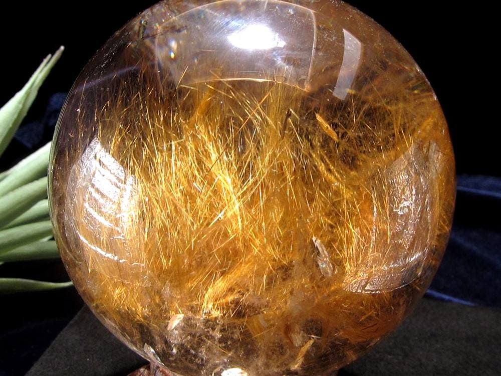 ゴールドルチルクォーツ 丸玉 スフィア 金針水晶 ルチル