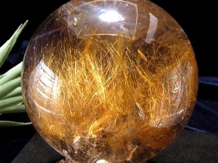 ゴールドルチルクォーツ 丸玉 スフィア 金針水晶 ルチル