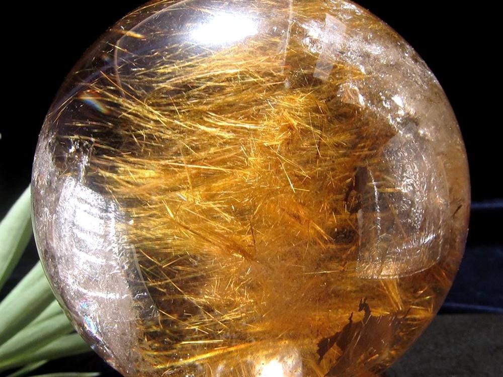 ゴールドルチルクォーツ 丸玉 スフィア 金針水晶 ルチル