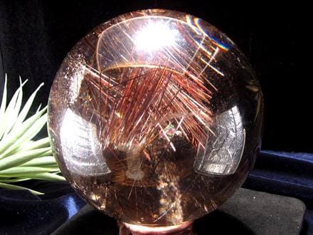 ルチルクォーツ 丸玉 スフィア 金紅石 チタニウムコッパールチル