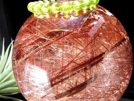 レッドルチルクォーツ 丸玉 スフィア 赤針水晶 ルチル