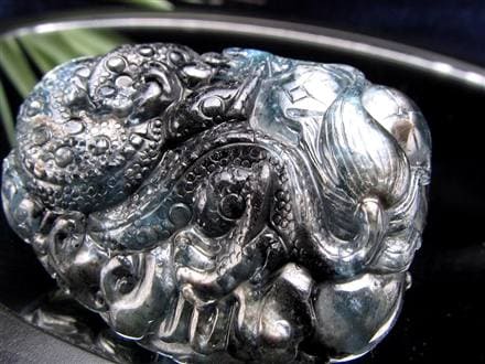 シルバーシーン ベリル 龍神 彫刻 タンブル