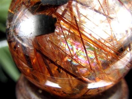 タイガールチルクォーツ 丸玉 スフィア ルチルレイテッドクォーツ ルチル