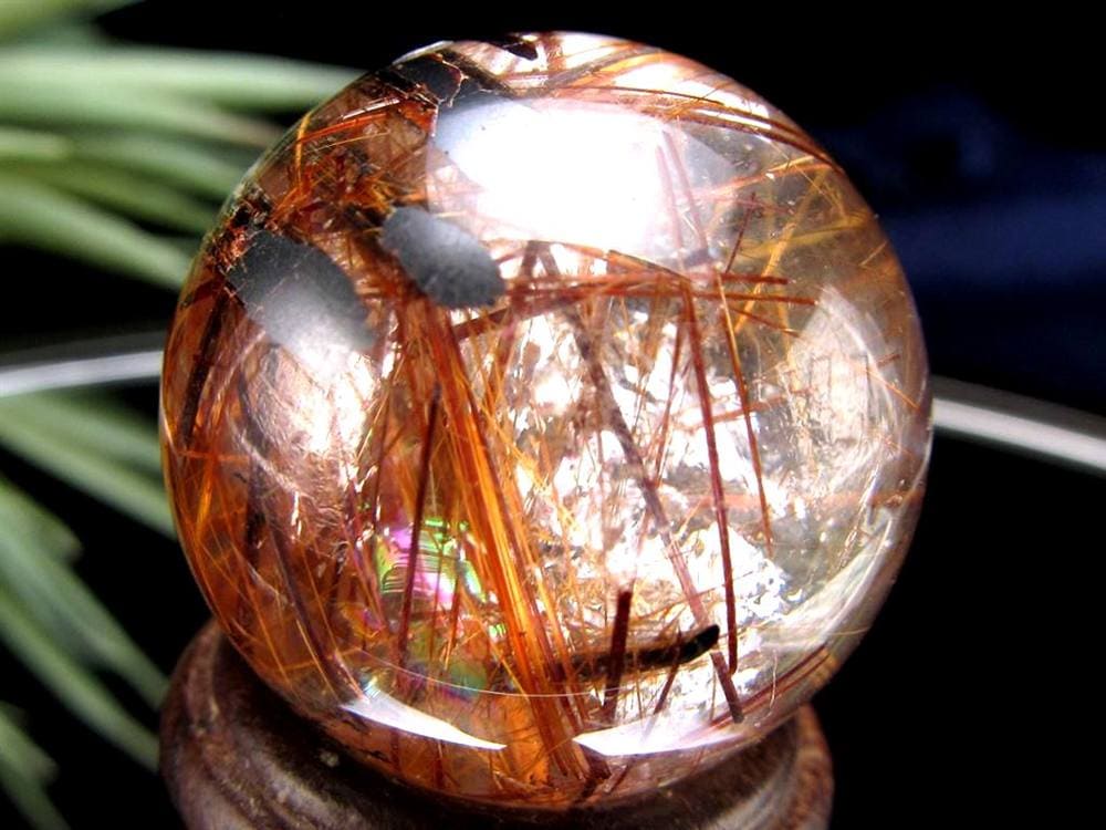 タイガールチルクォーツ 丸玉 スフィア ルチルレイテッドクォーツ ルチル