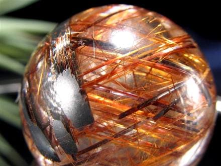 タイガールチルクォーツ 丸玉 スフィア ルチルレイテッドクォーツ ルチル