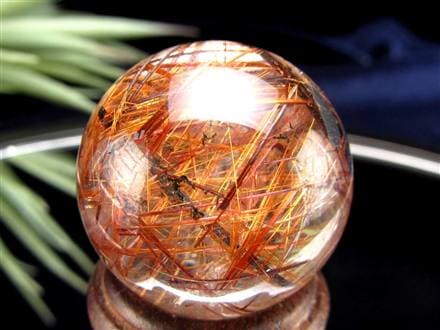 タイガールチルクォーツ 丸玉 スフィア ルチルレイテッドクォーツ ルチル