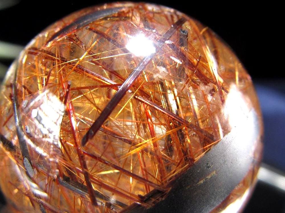 タイガールチルクォーツ 丸玉 スフィア ルチルレイテッドクォーツ ルチル