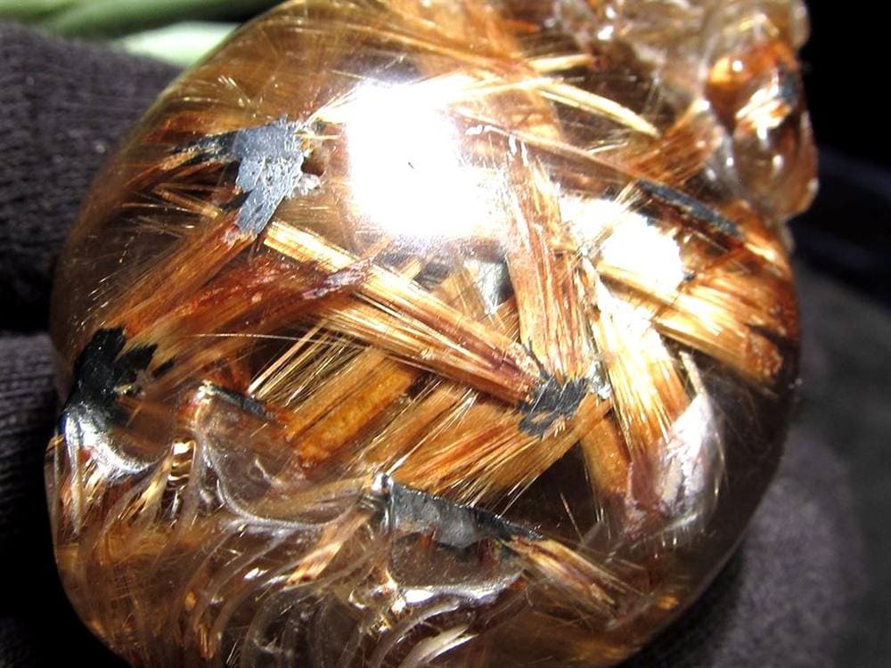 タイガールチルクォーツ アンティークゴールドルチルクォーツ 龍亀 ロングイ 水晶 彫刻 置物 財運 瑞獣