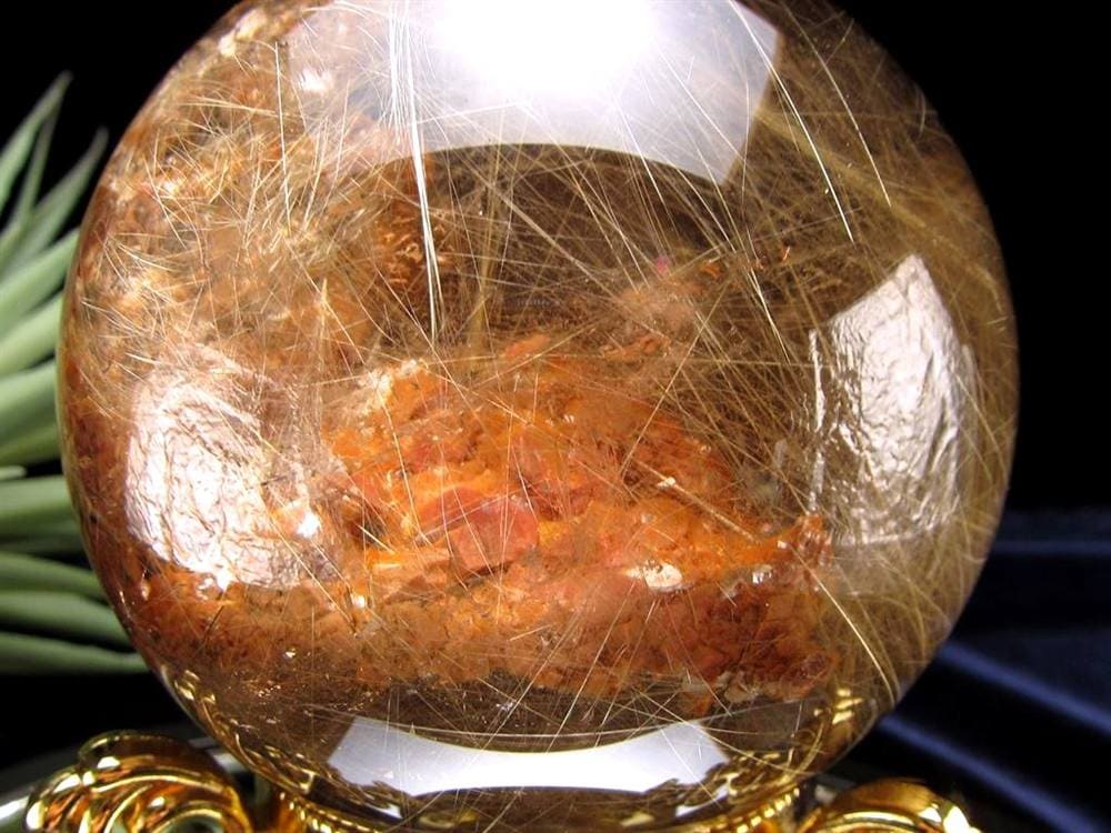ゴールドルチルクォーツ 丸玉 スフィア 金針水晶 ルチル