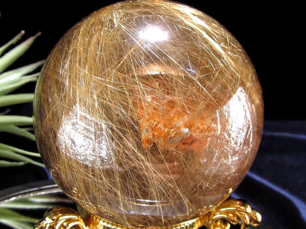 ゴールドルチルクォーツ 丸玉 スフィア 金針水晶 ルチル